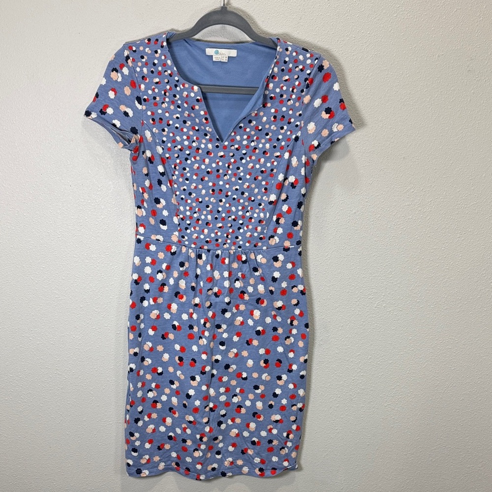 Boden Emory Jersey Dress‎ (J0181) blue polka dot